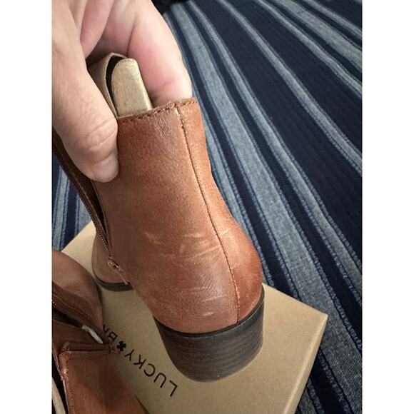 Lucky Brand Badhie Leather Ankle Cognac Boot Size 9 - Picture 10 of 14